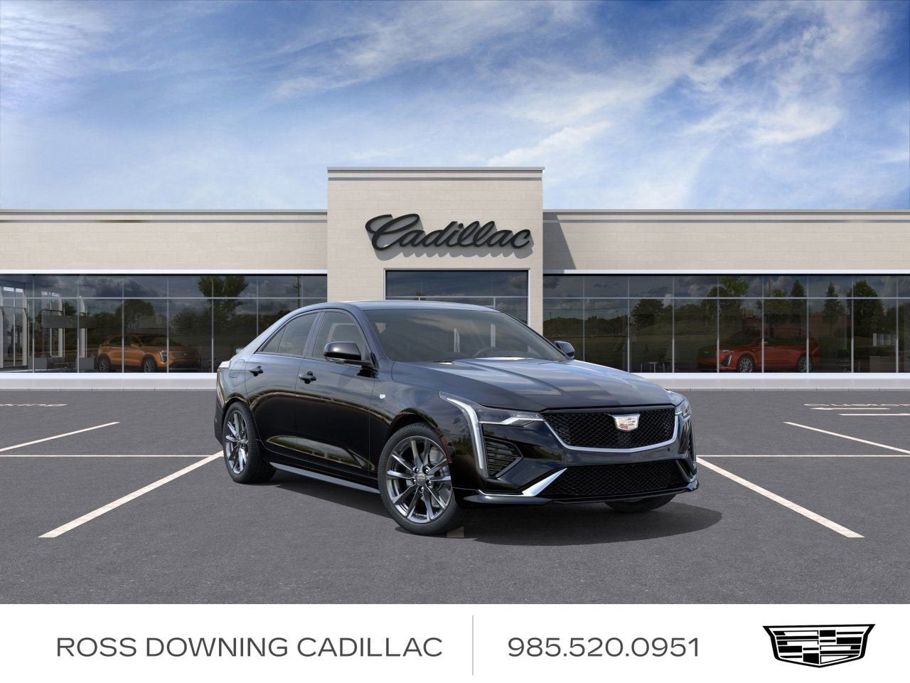 2026 Cadillac CT4 Sport in Black Raven — front three-quarter view