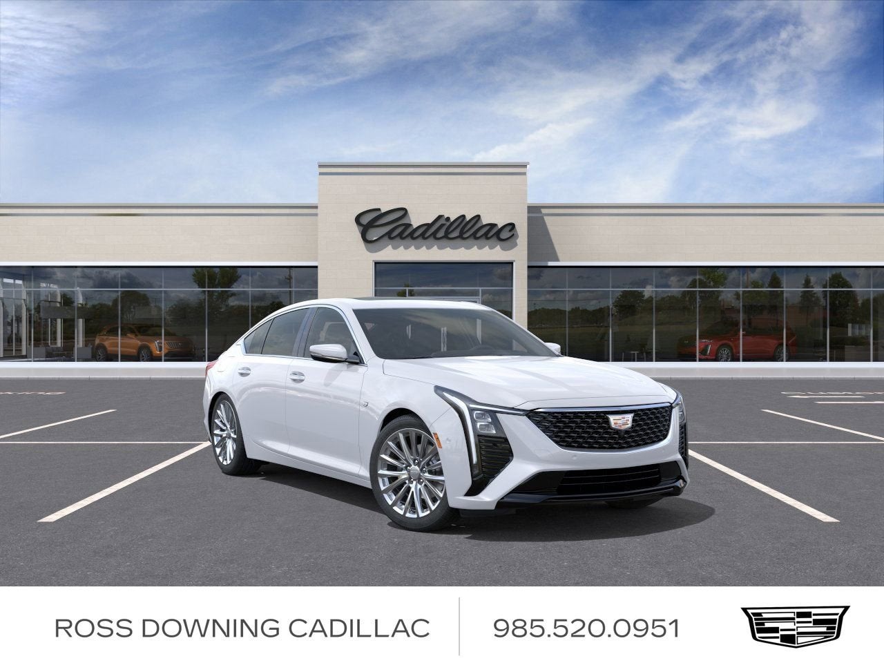 2026 Cadillac CT5 Premium Luxury in Summit White — front three-quarter view