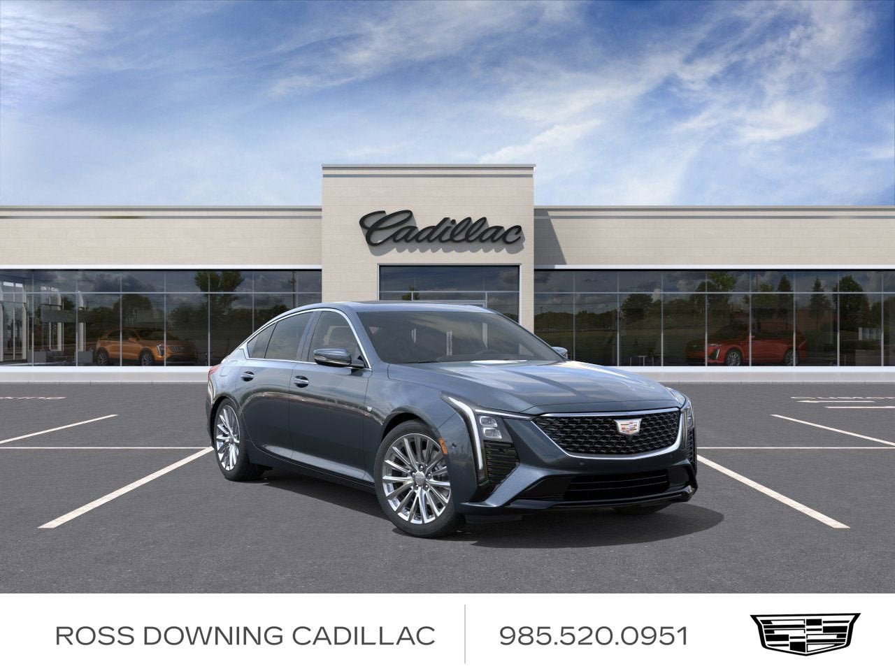 2026 Cadillac CT5 Premium Luxury in Deep Space Metallic — front three-quarter view