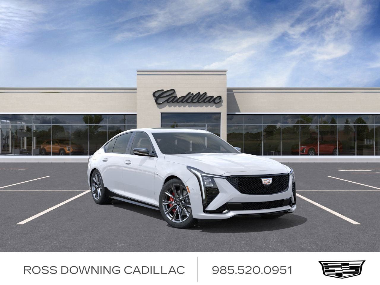 2026 Cadillac CT5 Sport in Summit White — front three-quarter view