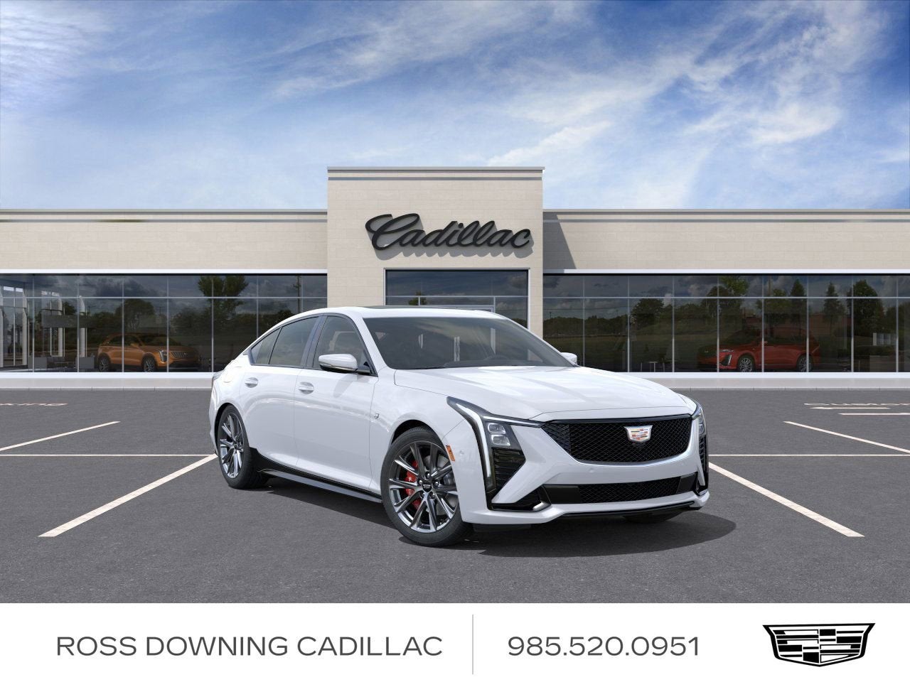 2026 Cadillac CT5 Sport in Vibrant White Tricoat — front three-quarter view