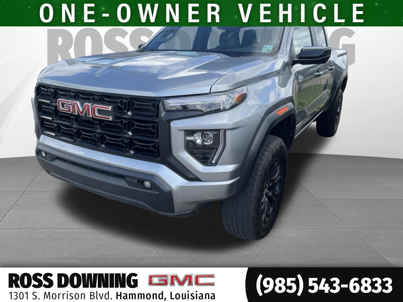 2023 GMC Canyon Elevation in Sterling Metallic — front three-quarter view