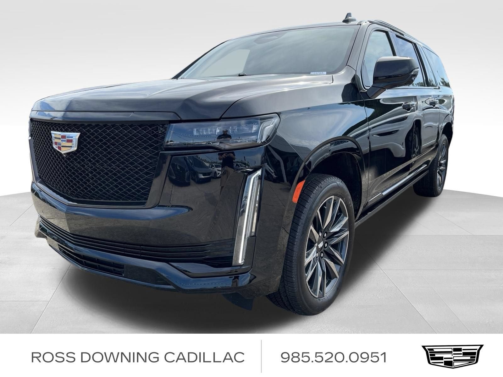 2024 Cadillac Escalade ESV Sport in Black Raven — front three-quarter view