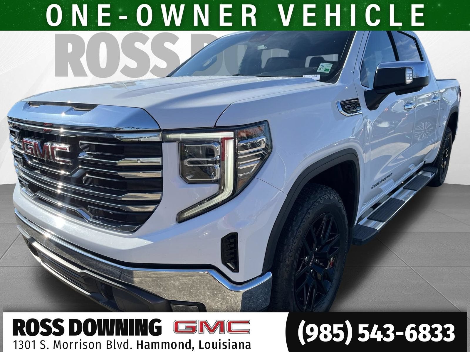 2022 GMC Sierra 1500 SLT in Summit White — front three-quarter view
