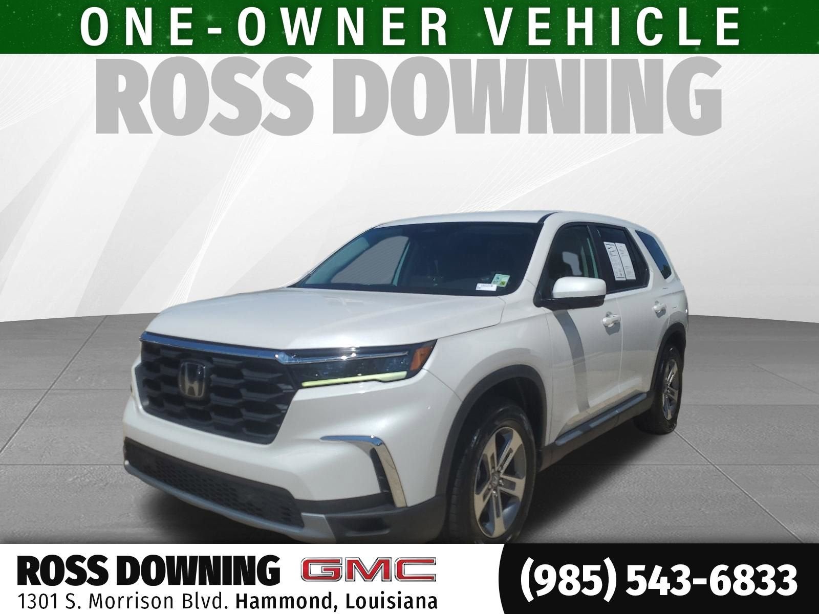 2023 Honda Pilot 2WD EX-L 7 Passenger in White — front three-quarter view