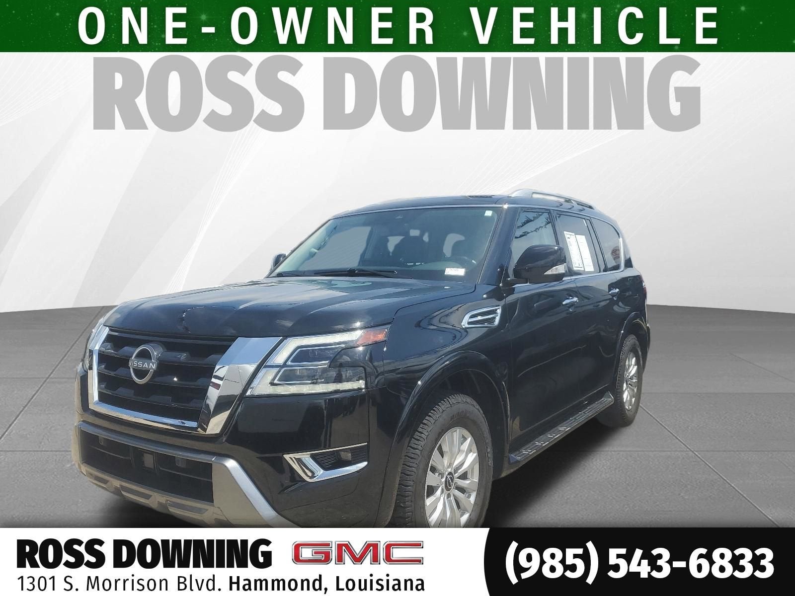 2024 Nissan Armada SV in Super Black — front three-quarter view