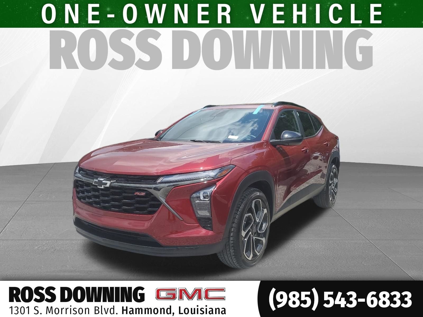 2024 Chevrolet Trax 2RS in Crimson Metallic — front three-quarter view