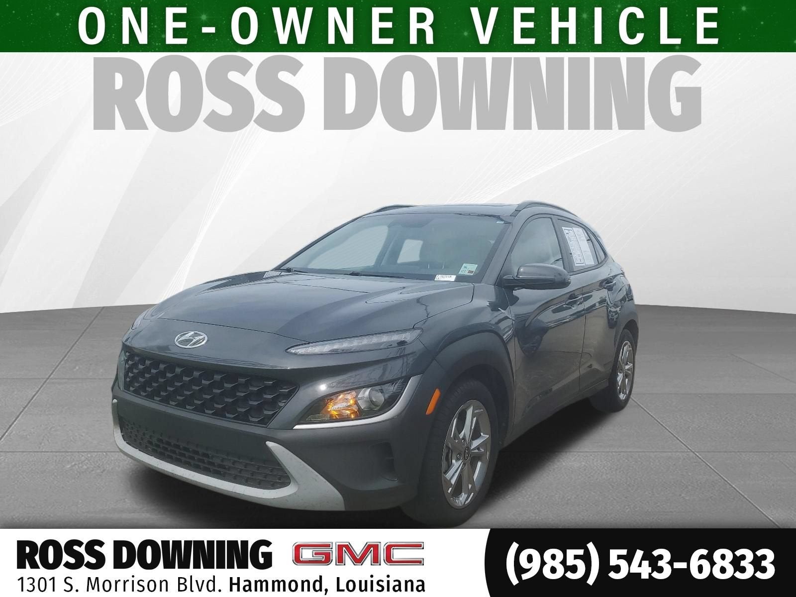 2023 Hyundai Kona SEL in Gray — front three-quarter view