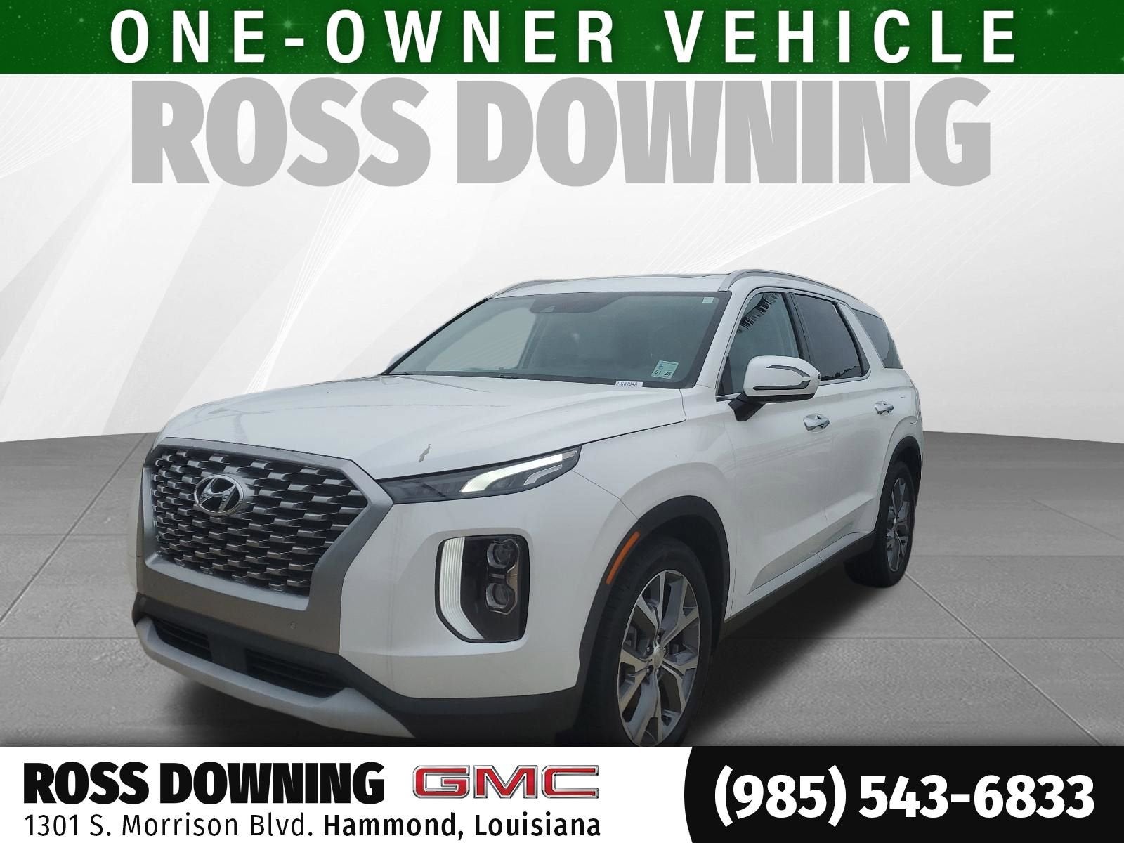 2022 Hyundai Palisade SEL in White — front three-quarter view