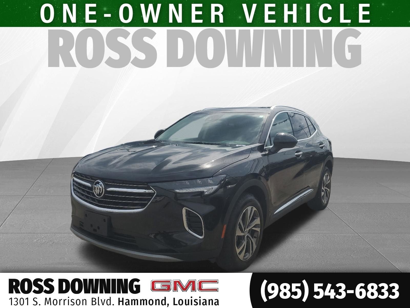 2023 Buick Envision Essence in Ebony Twilight Metallic — front three-quarter view