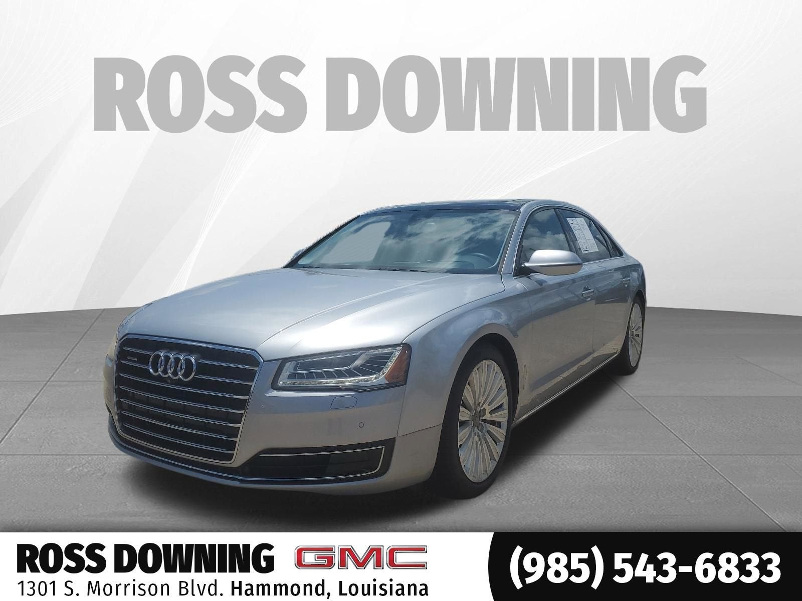 2015 Audi A8 L 3.0T in Silver — front three-quarter view